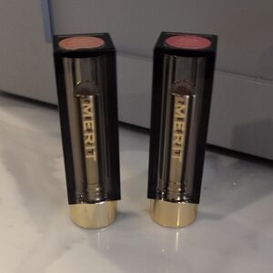 Merit Beauty Signature Lipstick In Sunday And Antibes - As New
